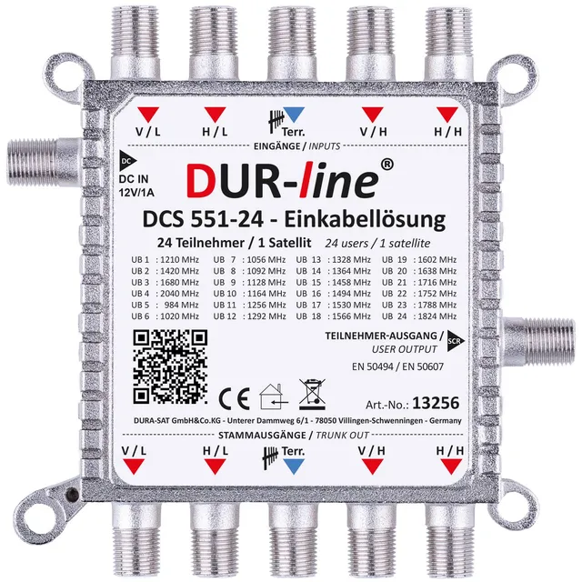 dur-line-dcs-551-24-unicable-ii-multischalter-1x24-f-r-24-teilnehmer image 1
