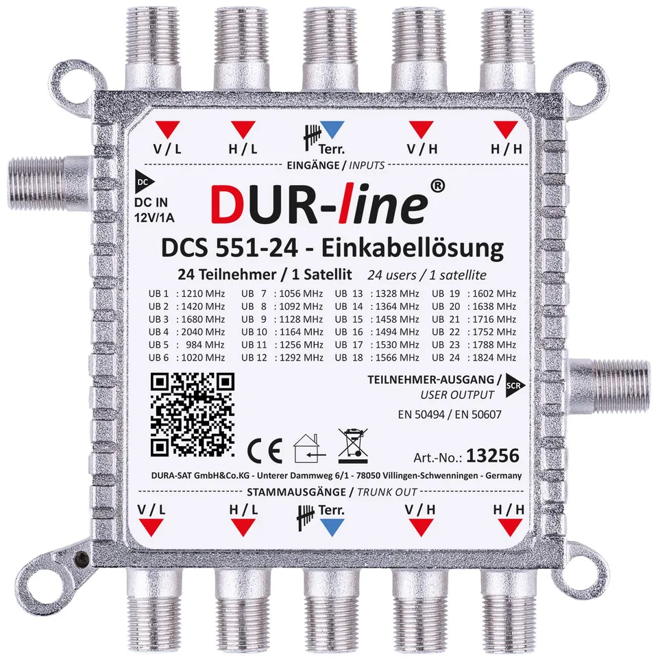 dur-line-dcs-551-24-unicable-ii-multischalter-1x24-f-r-24-teilnehmer image 1