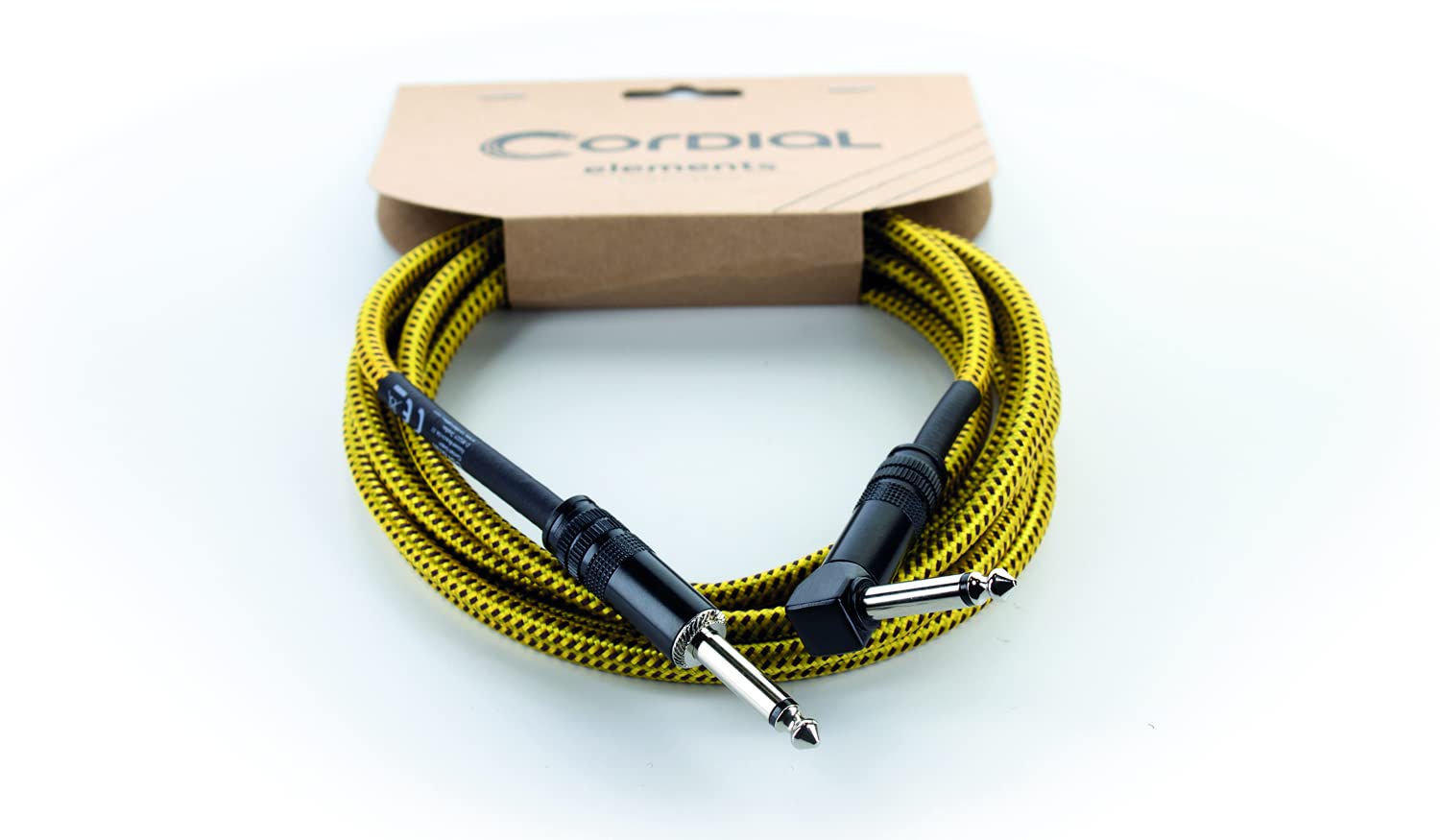 cordial-elements-ei15pr-tweed-ye-instrumentenkabel-klinke-gerade-gewinkelt-1-5-m image 2