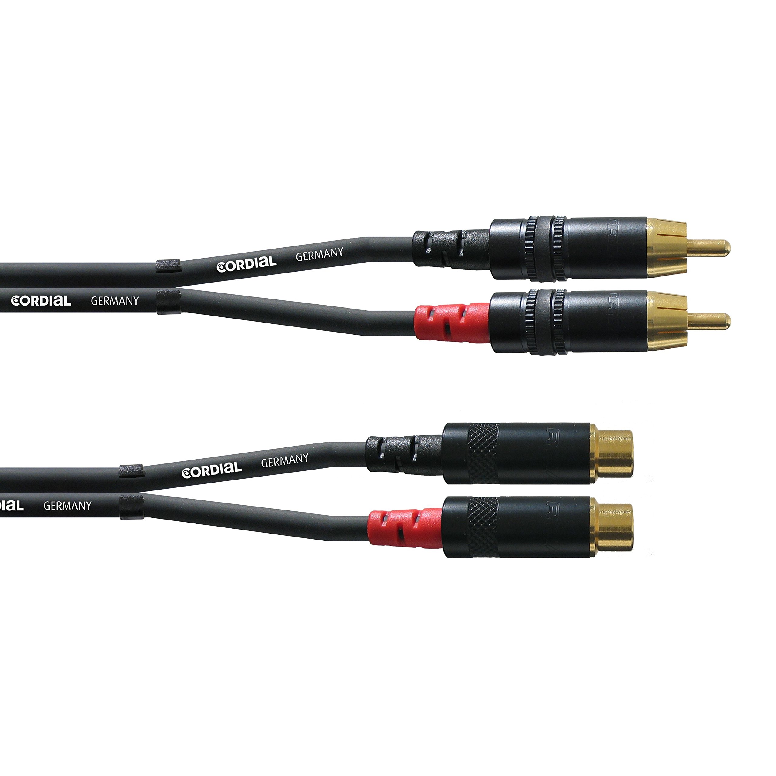cordial-cfu-3-ce-cinch-audiokabel-3-m-cinch-male-auf-2x-cinch-female-unsymmetris image 1