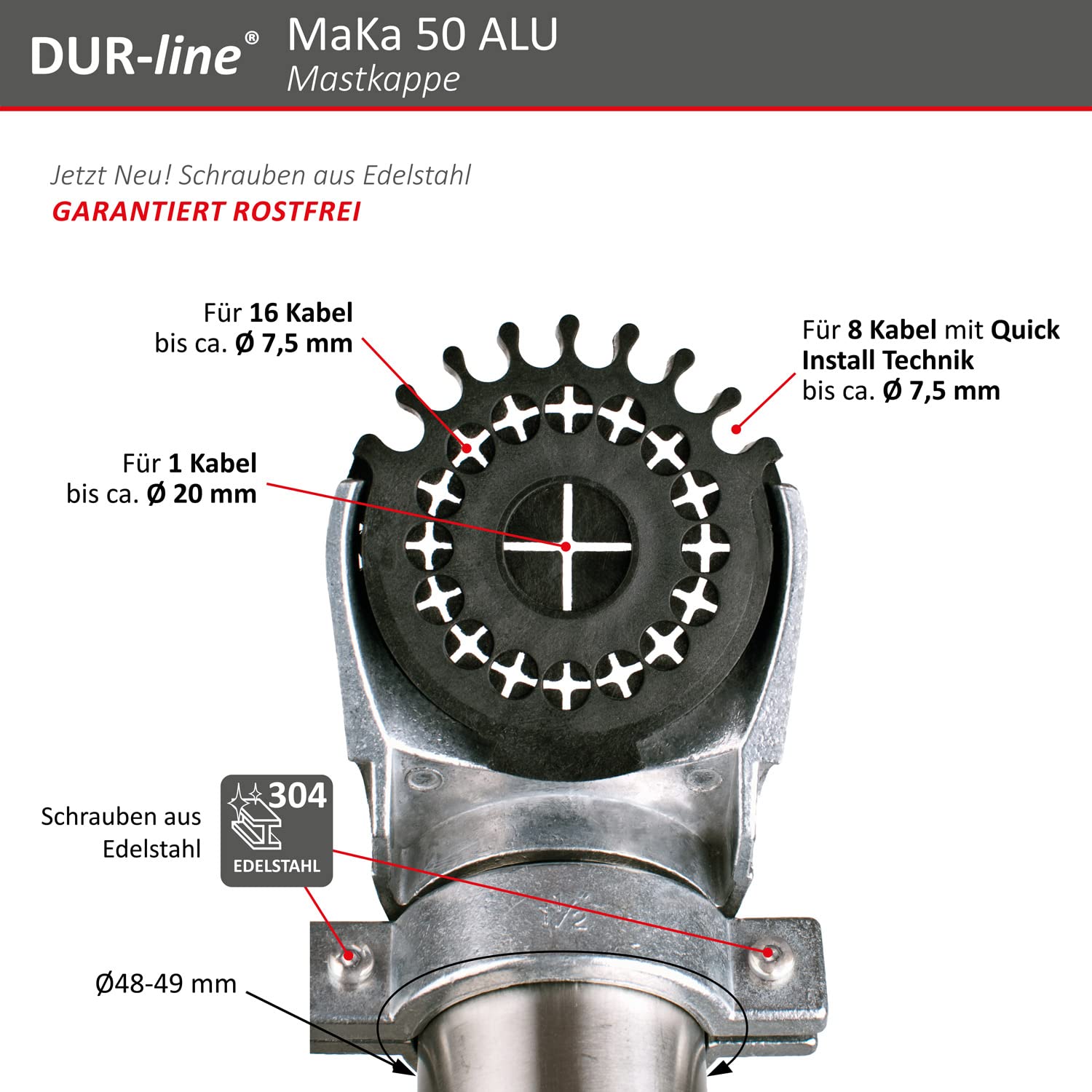 dur-line-maka-50-alu-mastkappe-aus-aluminium-druckguss-f-r-48-52-mm-masten image 3
