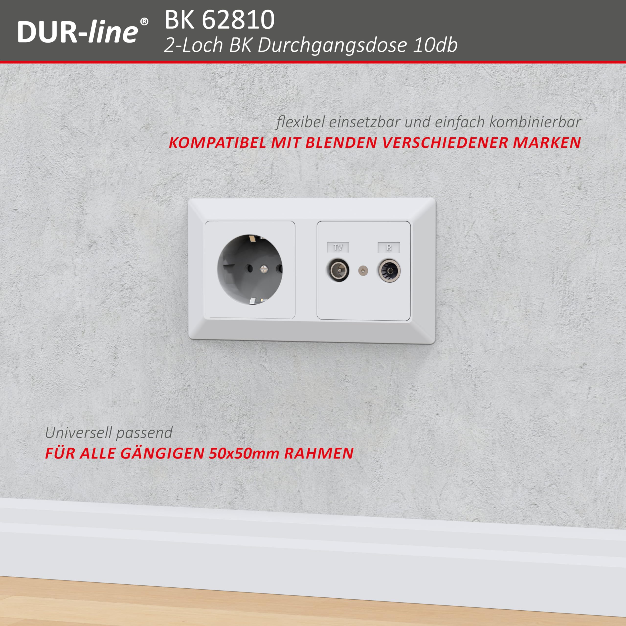 dur-line-62810-bk-antennendose-10-db-2-loch-tv-radio-mit-rahmen image 6