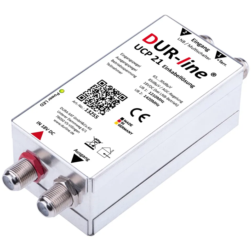 dur-line-ucp-21-sat-scr-unicable-multischalter-f-r-2-receiver-ber-1-kabel image 1