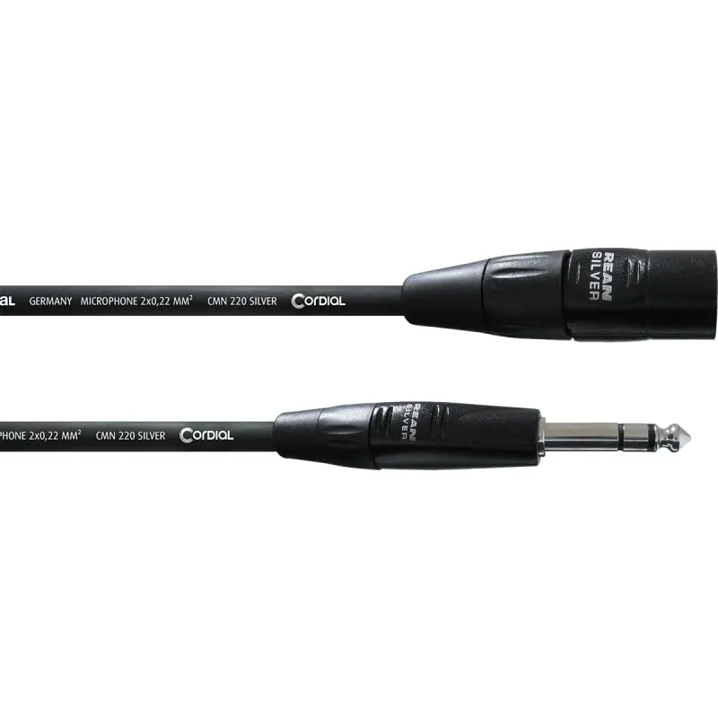 cordial-essentials-mikrofonkabel-xlr-male-klinke-6-3-mm-stereo-0-3-m image 1