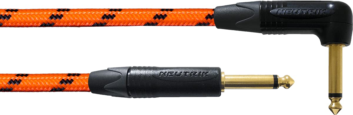 cordial-gitarrenkabel-3-m-orange-abgewinkelt-uv-reaktiv image 1