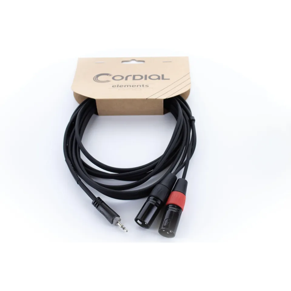 cordial-ecl-ey3wmm-elements-y-kabel-stereo-miniklinke-auf-2x-xlr-male-3-m image 1