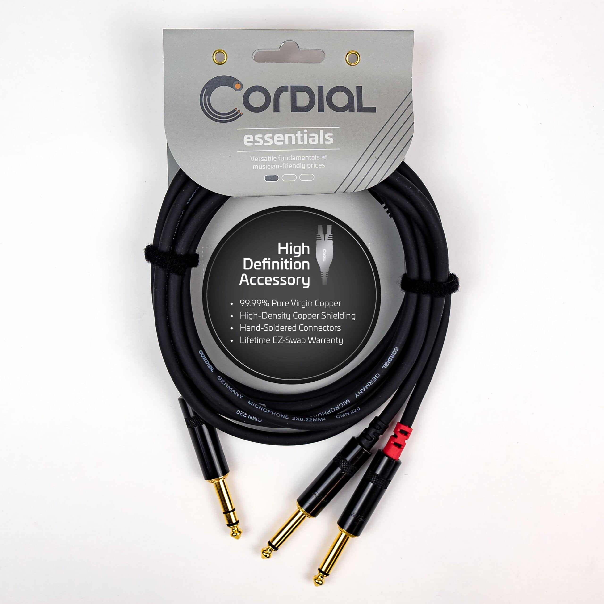 cordial-essentials-stereo-klinke-y-adapterkabel-3-m-1x-6-3-mm-stereo-auf-2x-6-3- image 2