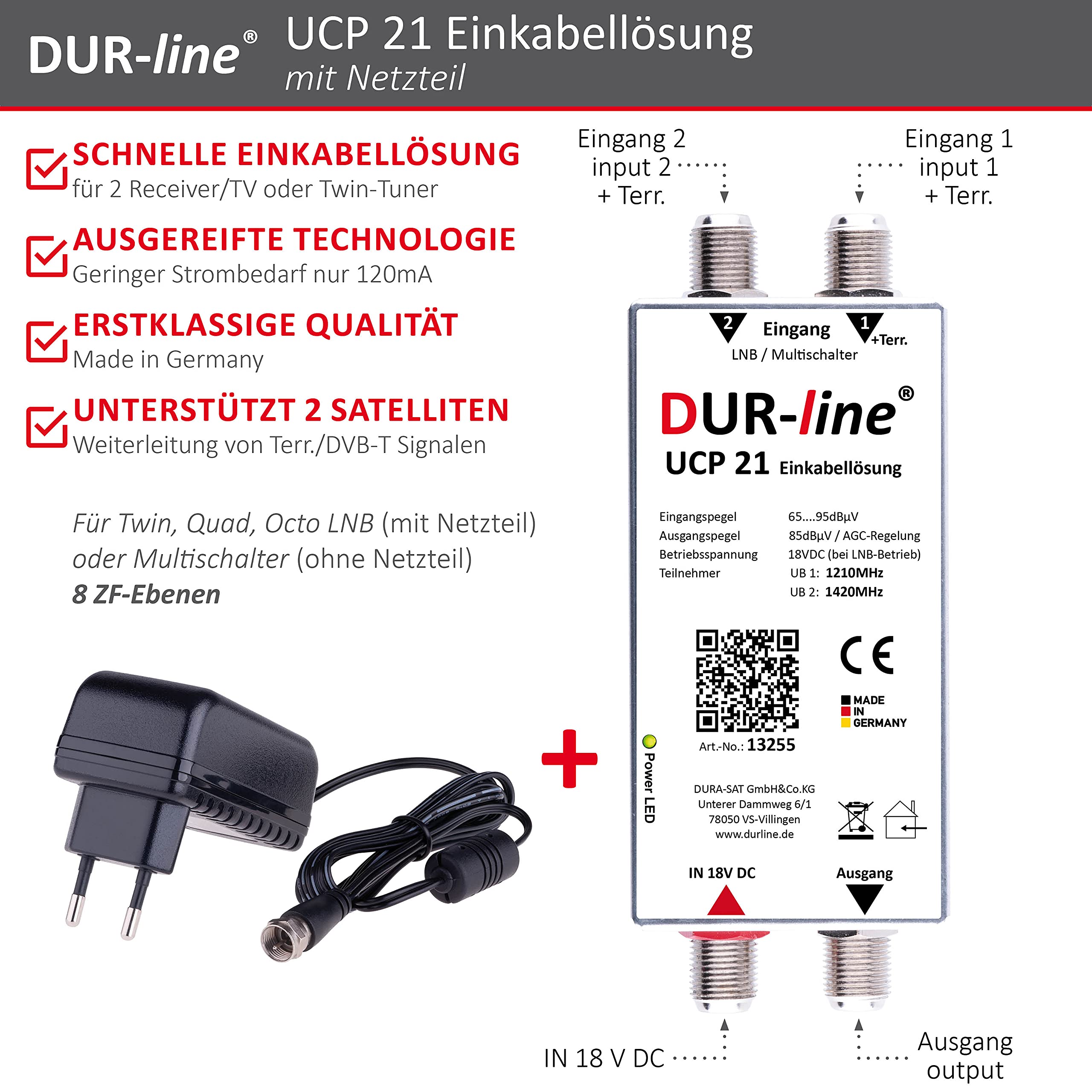 dur-line-ucp-21-set-sat-scr-unicable-multischalter-mit-netzteil image 2