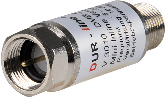 dur-line-v3010-mini-inline-verst-rker-10-db-f-r-sat-und-dvb-t2-5-2400-mhz-f-stec image 1