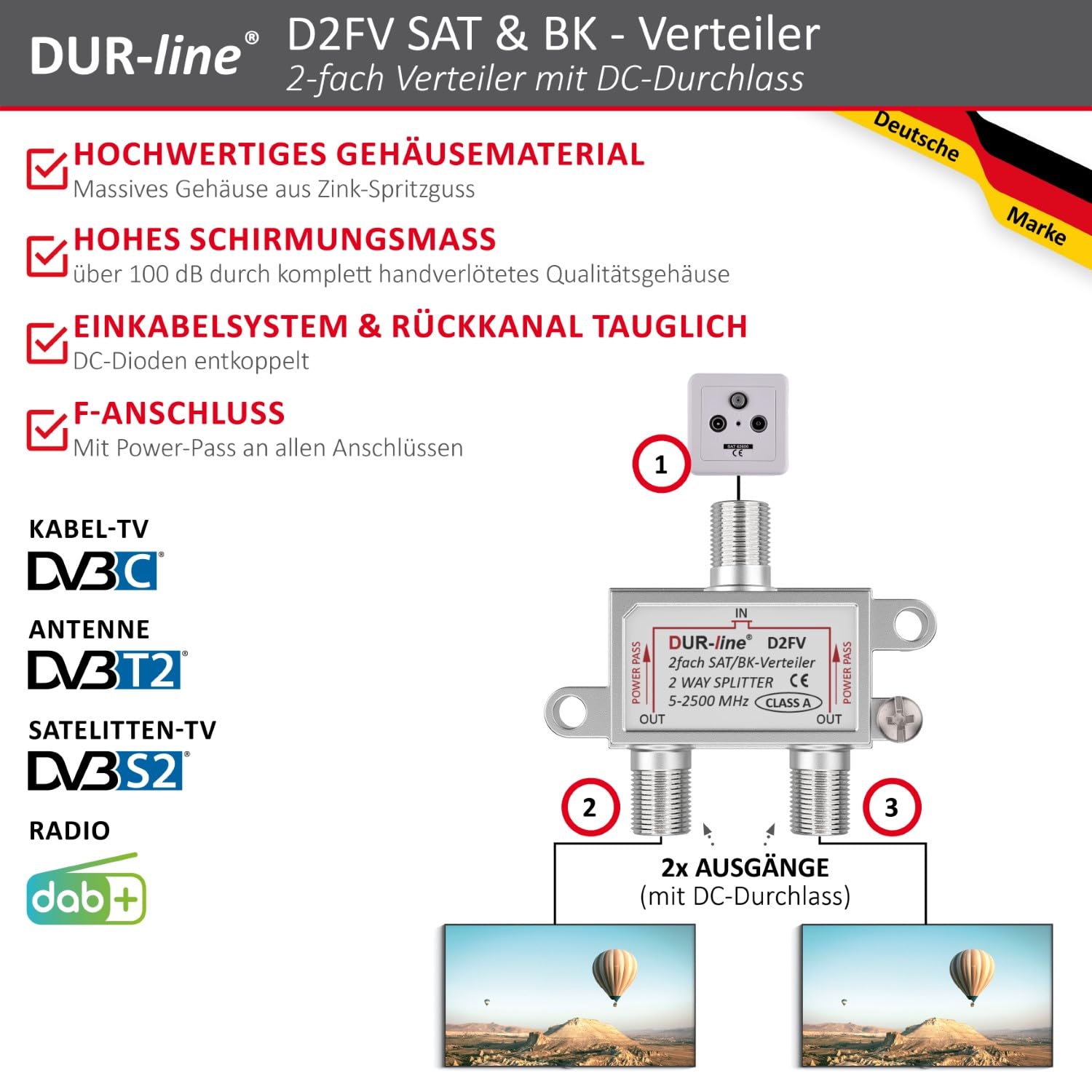 dur-line-sat-bk-verteiler-2-fach-splitter-voll-geschirmt-unicable-hd image 2