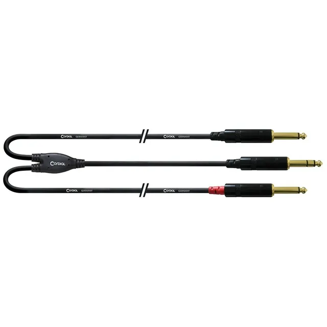 cordial-essentials-stereo-klinke-y-adapterkabel-3-m-1x-6-3-mm-stereo-auf-2x-6-3- image 1