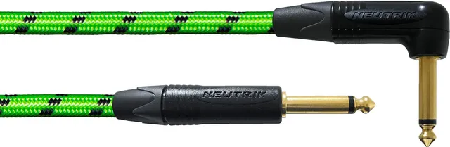 cordial-gitarrenkabel-3m-gr-n-gewinkelt-uv-reaktiv image 1