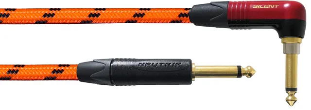 cordial-peak-gitarrenkabel-3-m-orange-silent-abgewinkelt-uv-reaktiv image 1