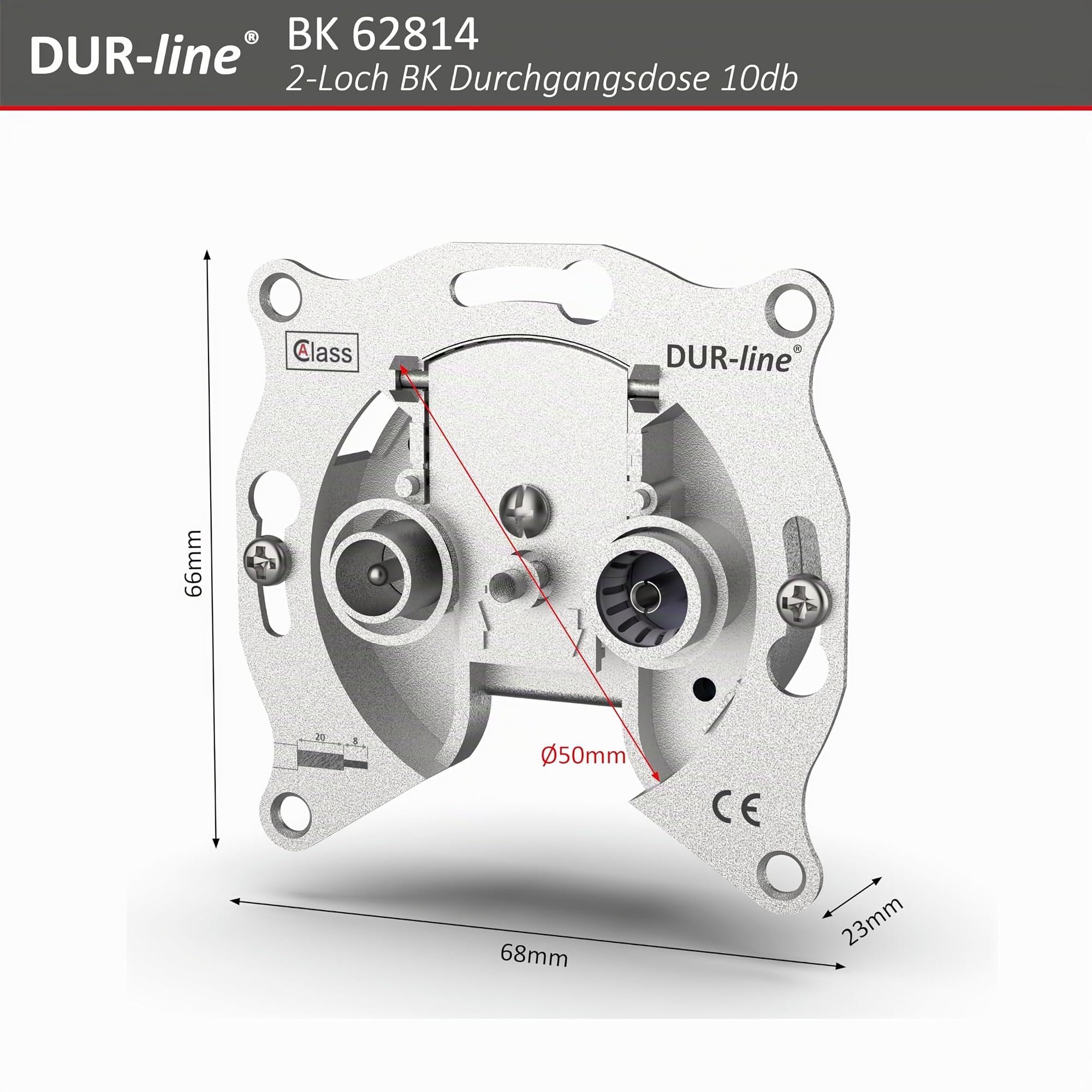 dur-line-62810-bk-antennendose-10-db-2-loch-tv-radio-mit-rahmen image 4