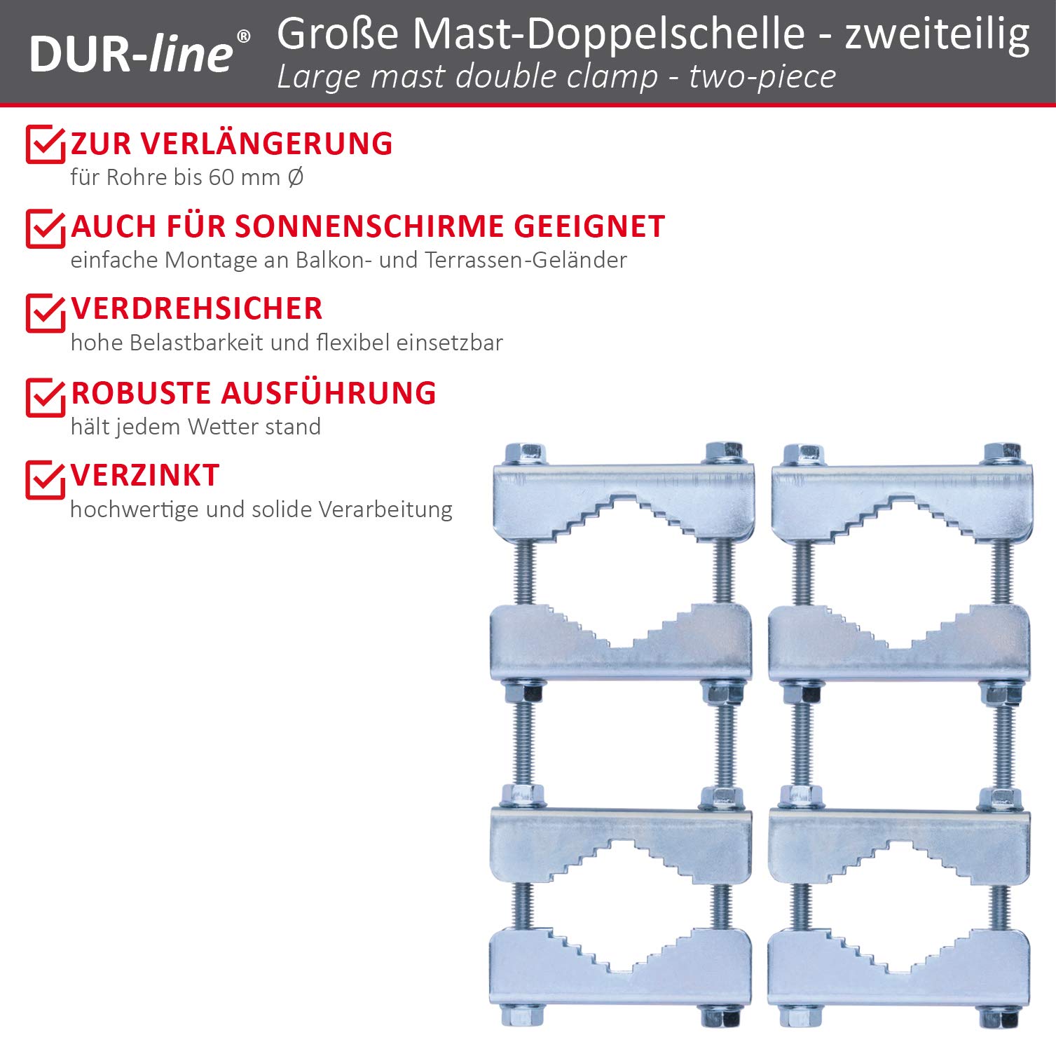 dur-line-doppel-mastschellen-set-2-schellen-f-r-mast-an-mast-montage image 2