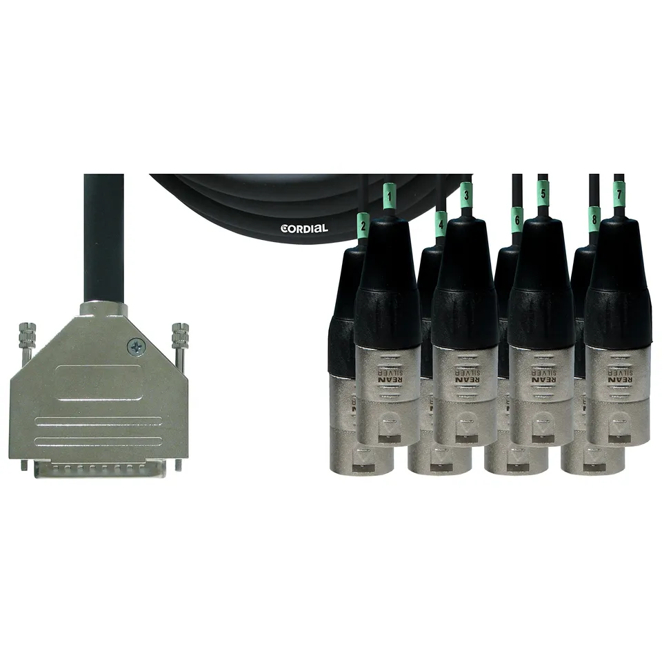 cordial-select-interface-kabel-sub-d-8x-xlr-male-3-m-tascam-pinbelegung image 1